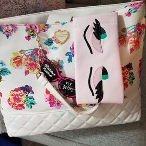 Betsy Johnson Floral Butterfly Print tote